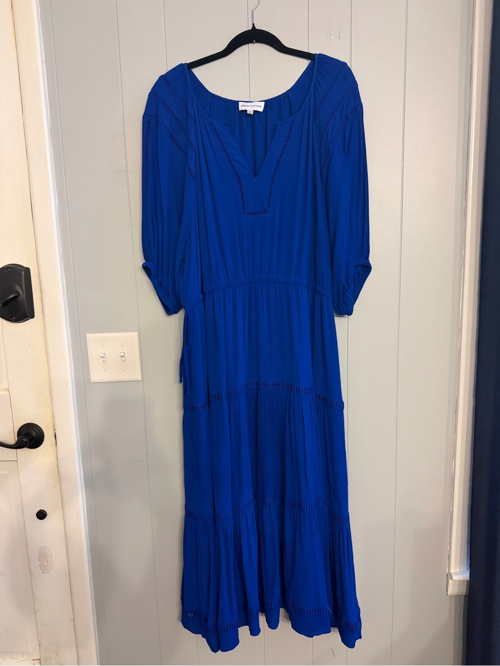 Gibson Latimer Cobalt Blue Tiered Maxi Dress